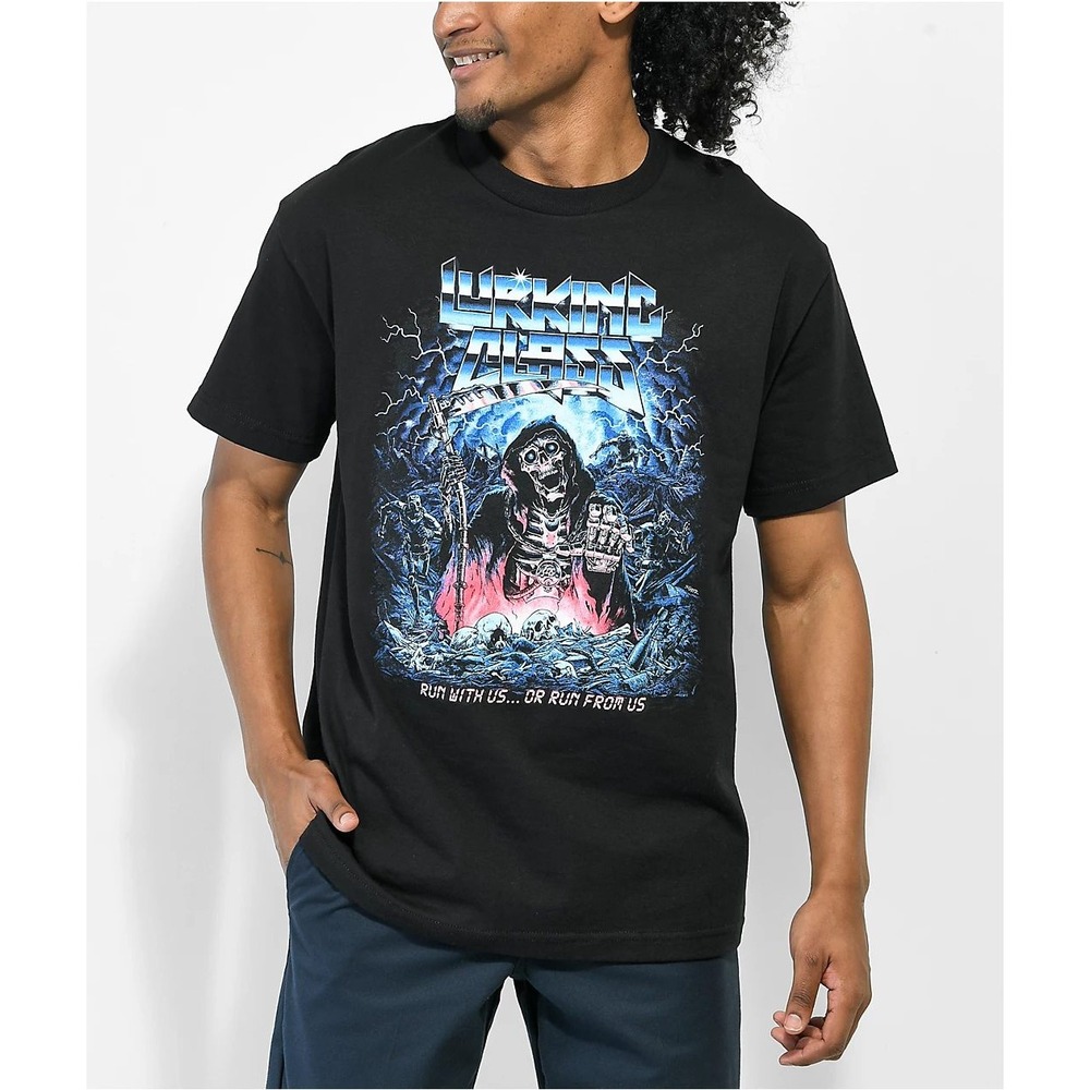 Lurking Class Mens T‎ Shirt Grim Reaper Graphic Black Size Medium